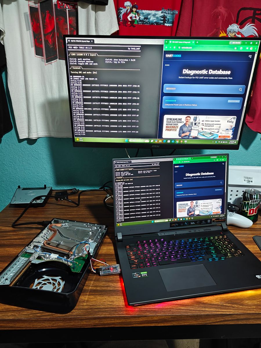 PS5 diagnostics over UART